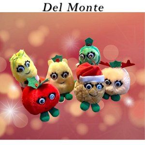 6 Del Monte Vintage Yumkins Vegetable & Fruit Christmas Ornaments 1991 NEW
